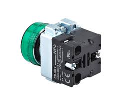 Pulsador de Control Industrial NP2-BC42 Rojo 22mm 1NC 220V Sin Retén